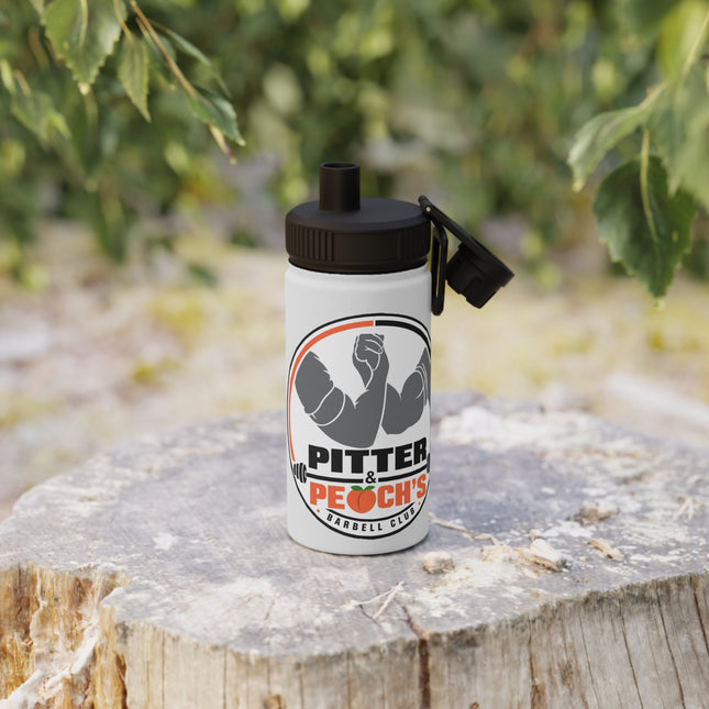 Pitter & Peach's Barbell Club Stainless Steel Sports Water Bottle, Sports Lid