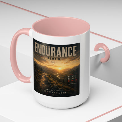 I Remain Warrior Accent Coffee Mug – Endurance Collection | Inspirational Ceramic Mug (11oz & 15oz) | Accent Coffee Mug