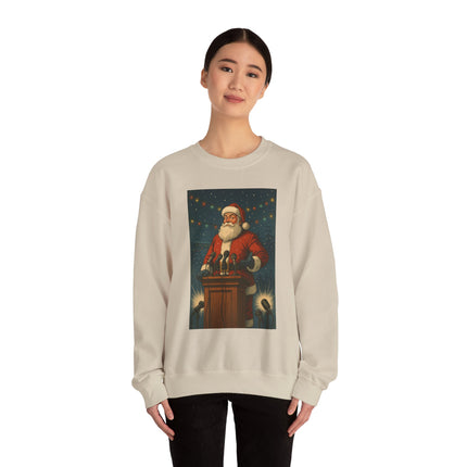 North Pole Press Conference Santa Sweatshirt | Funny Vintage Christmas Crewneck by Trend Store Stop