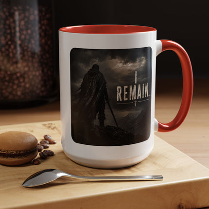 I Remain Warrior Accent Coffee Mug – Endurance Collection | Inspirational Ceramic Mug (11oz & 15oz) | Accent Coffee Mug