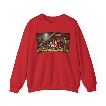 The Greatest Gift is Already Given – Christmas Sweatshirt Unisex Heavy Blend™ Crewneck Sweatshirt
