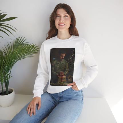 Religious Path Nativity Sweatshirt – Merry Christmas Back Print – Harper Military Edition – Christian Christmas Crewneck