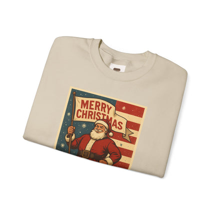 Merry Christmas Revival Sweatshirt | Say It Like You Mean It | Patriotic Holiday Crewneck by Trend Store Stop