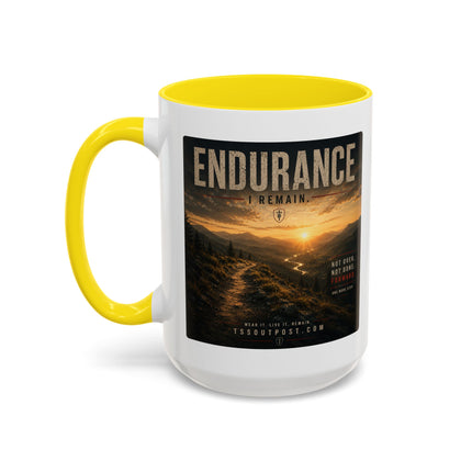 I Remain Warrior Accent Coffee Mug – Endurance Collection | Inspirational Ceramic Mug (11oz & 15oz) | Accent Coffee Mug