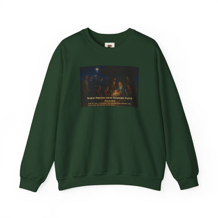Military Nativity Sweatshirt – When Protection Honors Faith – Psalm 91:11 – Religious Path & Harper Collection