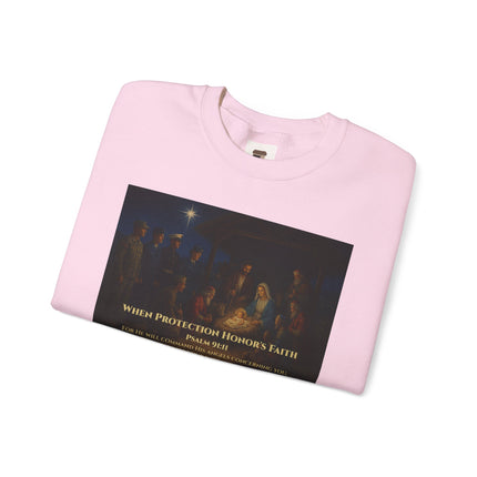 Military Nativity Sweatshirt – When Protection Honors Faith – Psalm 91:11 – Religious Path & Harper Collection