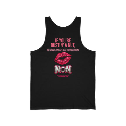 Nut Crusher Nikki™ “I’m Just Curious…” Unisex Jersey Tank Top