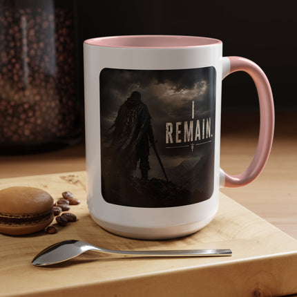 I Remain Warrior Accent Coffee Mug – Endurance Collection | Inspirational Ceramic Mug (11oz & 15oz) | Accent Coffee Mug
