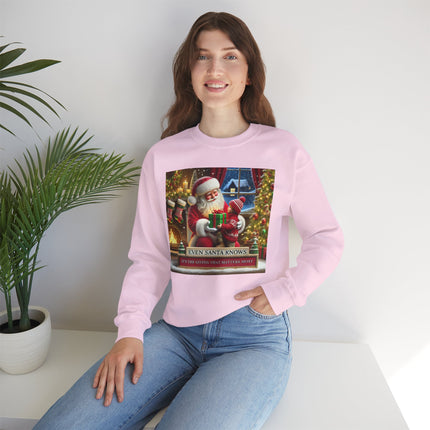 Even Santa Knows It’s the Giving That Matters Most  Christmas Giving-Themed Sweatshirt Unisex Heavy Blend Crewneck Sweatshirt
