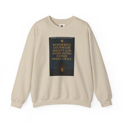 Isaiah 9:6 Nativity Sweatshirt – Wonderful Counselor, Mighty God, Everlasting Father, Prince of Peace – Religious Path Collection