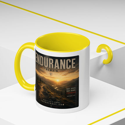 I Remain Warrior Accent Coffee Mug – Endurance Collection | Inspirational Ceramic Mug (11oz & 15oz) | Accent Coffee Mug