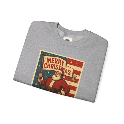 Merry Christmas Revival Sweatshirt | Say It Like You Mean It | Patriotic Holiday Crewneck by Trend Store Stop