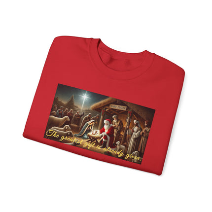 The Greatest Gift is Already Given – Christmas Sweatshirt Unisex Heavy Blend™ Crewneck Sweatshirt
