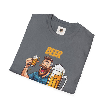 National Drink Beer Day T-Shirt – Unisex Soft Cotton Tee | "Beer Because Adulting is Hard" Graphic | SXL-5XL