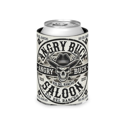 Premium Can Cooler - Rio Del Rancho & Angry Buck Saloon Logos | Customizable Edge-to-Edge Print | Fits Regular and Slim Cans