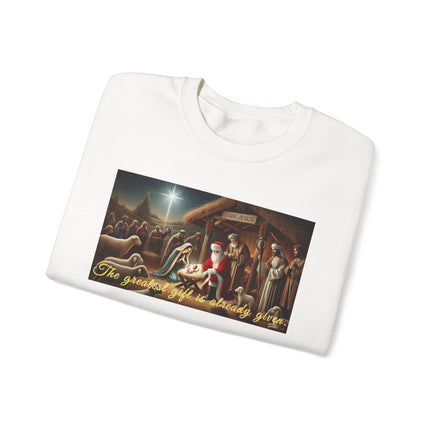 The Greatest Gift is Already Given – Christmas Sweatshirt Unisex Heavy Blend™ Crewneck Sweatshirt