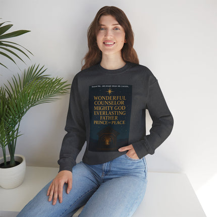 Isaiah 9:6 Nativity Sweatshirt – Wonderful Counselor, Mighty God, Everlasting Father, Prince of Peace – Religious Path Collection
