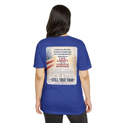 They Fought and Died. We Celebrate and Live. – Patriotic July 4th Shirt - Unisex CVC Jersey T-shirt
