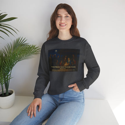 Military Nativity Sweatshirt – When Protection Honors Faith – Psalm 91:11 – Religious Path & Harper Collection