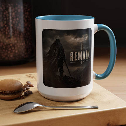 I Remain Warrior Accent Coffee Mug – Endurance Collection | Inspirational Ceramic Mug (11oz & 15oz) | Accent Coffee Mug