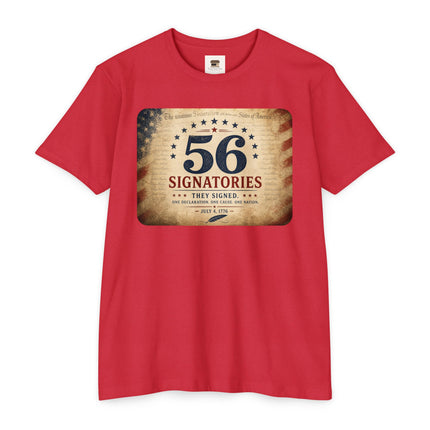 56 Signatories – One Declaration. One Cause. One Nation. Patriotic Shirt - Unisex CVC Jersey T-shirt