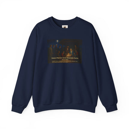 Military Nativity Sweatshirt – When Protection Honors Faith – Psalm 91:11 – Religious Path & Harper Collection