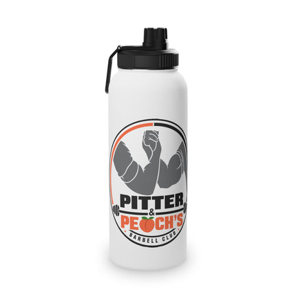 Pitter & Peach's Barbell Club Stainless Steel Sports Water Bottle, Sports Lid