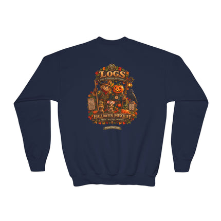LOGS Halloween Mischief Youth Crewneck Sweatshirt | League of Guardians and Stewards