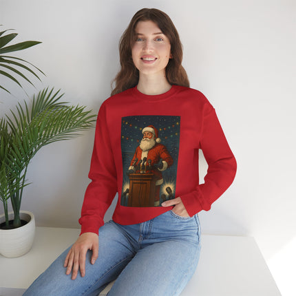 North Pole Press Conference Santa Sweatshirt | Funny Vintage Christmas Crewneck by Trend Store Stop