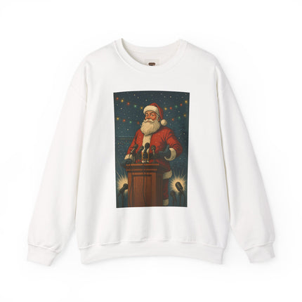 North Pole Press Conference Santa Sweatshirt | Funny Vintage Christmas Crewneck by Trend Store Stop