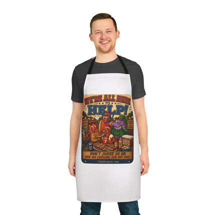 We're All Here to Help! BBQ Humor Apron – Ballpark Snorkel Collection | 5-Color Strap Apron
