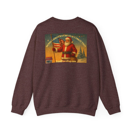 Merry Christmas Revival Sweatshirt | Say It Like You Mean It | Patriotic Holiday Crewneck by Trend Store Stop