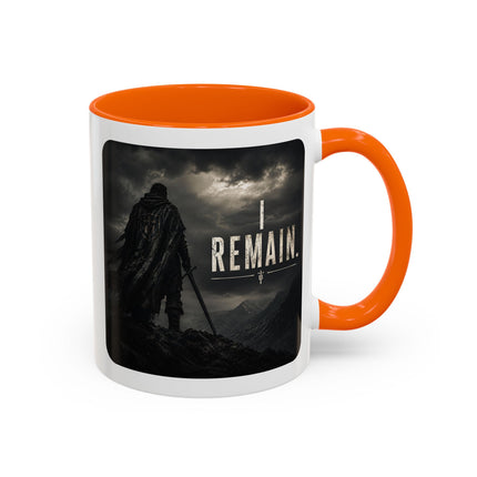 I Remain Warrior Accent Coffee Mug – Endurance Collection | Inspirational Ceramic Mug (11oz & 15oz) | Accent Coffee Mug