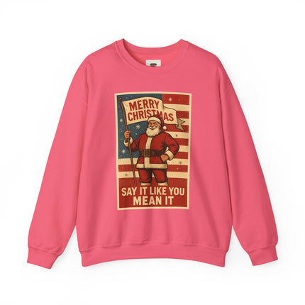 Merry Christmas Revival Sweatshirt | Say It Like You Mean It | Patriotic Holiday Crewneck by Trend Store Stop