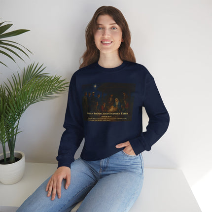 Military Nativity Sweatshirt – When Protection Honors Faith – Psalm 91:11 – Religious Path & Harper Collection