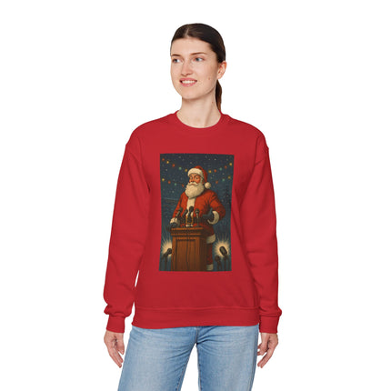 North Pole Press Conference Santa Sweatshirt | Funny Vintage Christmas Crewneck by Trend Store Stop