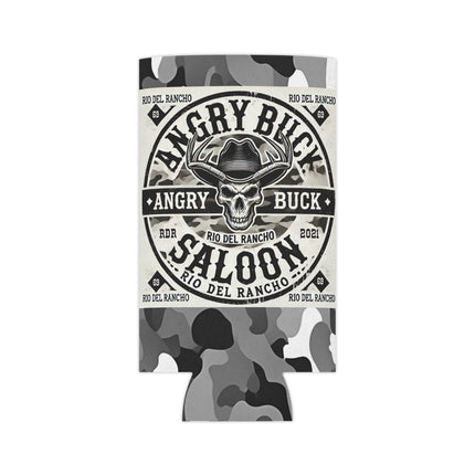 Premium Can Cooler - Rio Del Rancho & Angry Buck Saloon Logos | Customizable Edge-to-Edge Print | Fits Regular and Slim Cans