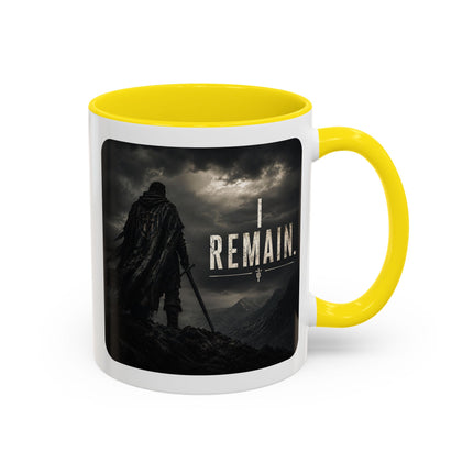 I Remain Warrior Accent Coffee Mug – Endurance Collection | Inspirational Ceramic Mug (11oz & 15oz) | Accent Coffee Mug