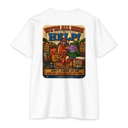 Ballpark Snorkel™ Hot Dog Eating Contest T-Shirt | Backyard BBQ Humor Tee Unisex CVC Jersey T-shirt