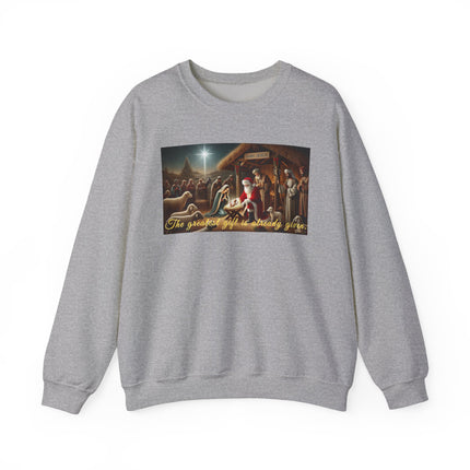 The Greatest Gift is Already Given – Christmas Sweatshirt Unisex Heavy Blend™ Crewneck Sweatshirt