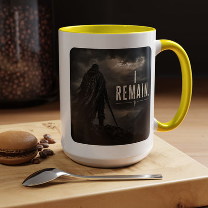 I Remain Warrior Accent Coffee Mug – Endurance Collection | Inspirational Ceramic Mug (11oz & 15oz) | Accent Coffee Mug