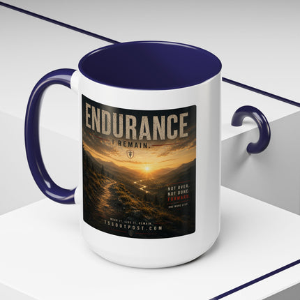 I Remain Warrior Accent Coffee Mug – Endurance Collection | Inspirational Ceramic Mug (11oz & 15oz) | Accent Coffee Mug