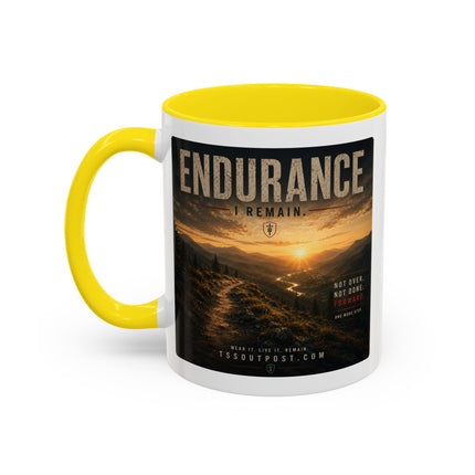 I Remain Warrior Accent Coffee Mug – Endurance Collection | Inspirational Ceramic Mug (11oz & 15oz) | Accent Coffee Mug
