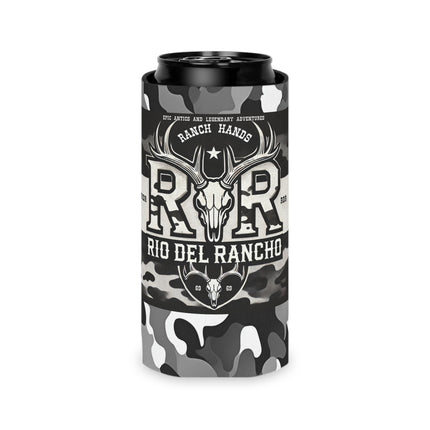 Premium Can Cooler - Rio Del Rancho & Angry Buck Saloon Logos | Customizable Edge-to-Edge Print | Fits Regular and Slim Cans