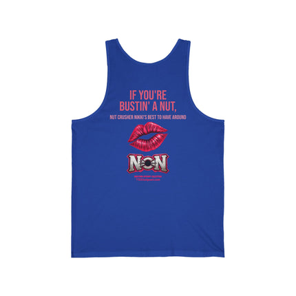 Nut Crusher Nikki™ “I’m Just Curious…” Unisex Jersey Tank Top