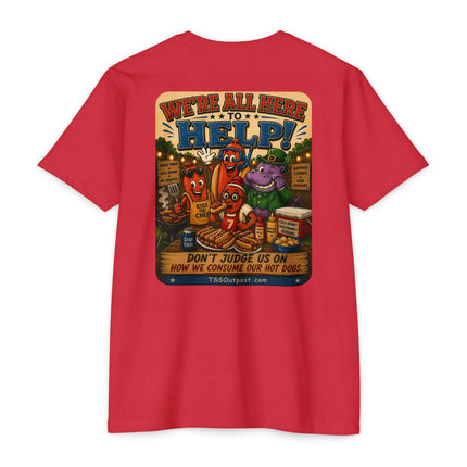 Ballpark Snorkel™ Hot Dog Eating Contest T-Shirt | Backyard BBQ Humor Tee Unisex CVC Jersey T-shirt