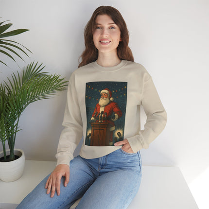 North Pole Press Conference Santa Sweatshirt | Funny Vintage Christmas Crewneck by Trend Store Stop