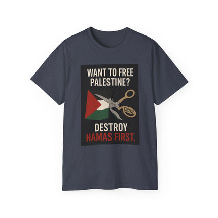 Destroy Hamas First Shirt | Truth Before Slogans – Summit Crest Publishing