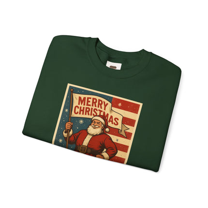 Merry Christmas Revival Sweatshirt | Say It Like You Mean It | Patriotic Holiday Crewneck by Trend Store Stop