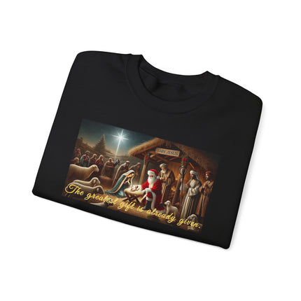 The Greatest Gift is Already Given – Christmas Sweatshirt Unisex Heavy Blend™ Crewneck Sweatshirt